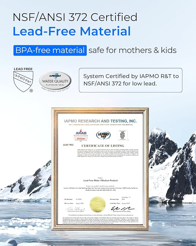 Waterdrop 2 Stage Whole House Water Filter System, with Carbon and Sediment Filter, Highly Reduce Lead, Chlorine, Heavy Metals, PFA, Taste, 5-Stage Filtration, WD-WHF21-PBL, 1" Inlet/Outlet