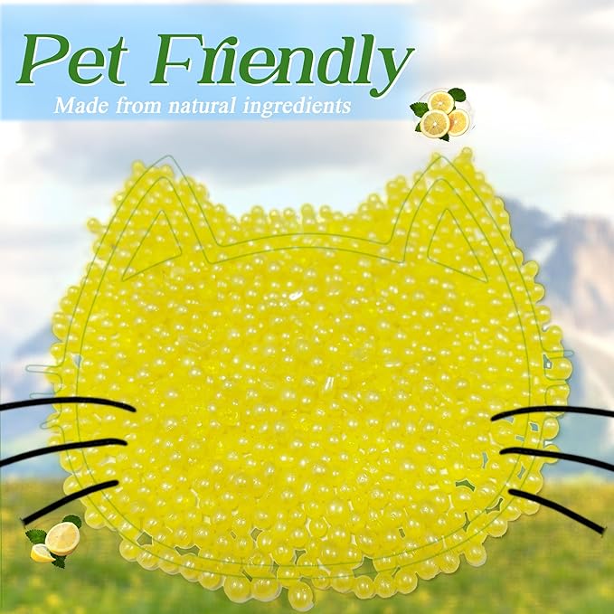 12 Pack Odor Remover Refills Compatible with Whisker OdorTrap Pod, Cat Toilet Odor Eliminates Deodorant for Litter-Robot and Traditional Litter Boxes (12* Lemon)