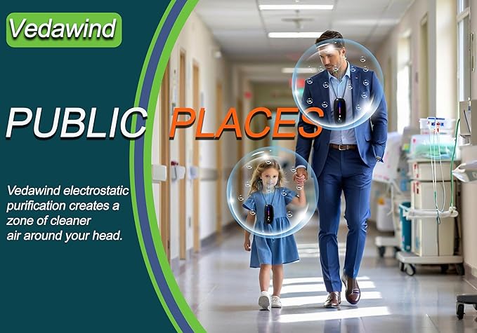 Portable Air Purifier– Wearable Personal Ionizer for Cleaner Air Necklace, Compact & Rechargeable, Ideal for Travel, Office, and Outdoor Use – 120 million Ions