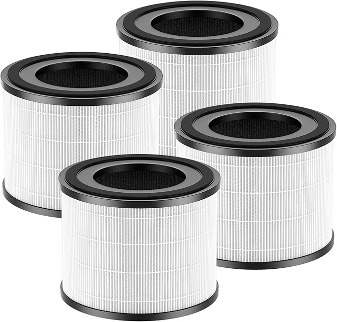 4 Pack AP-S0610L Replacement Filter Compatible with MOOKA AP-S0610L Air Purifier, Efficient Air Filter, 3-Stage Filtration System