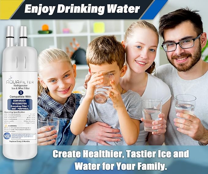 FILTER1 W10295370 A Refrigerator Water Filter Replacement Compatible for EDR1RXD 1 WATER FILTER W10295370 A Refrigerator Models (2-PACK)