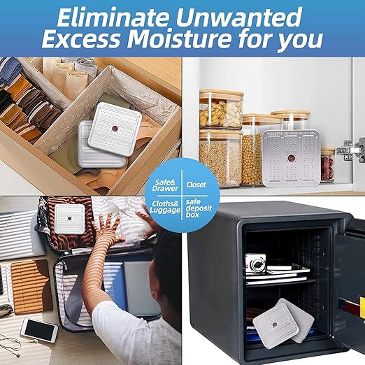 200 Gram 6 Pack Gun Safe Dehumidifier, Reusable Silica Gel Dehumidifier, Indicating Silica Gel Desiccant Canister (Orange to Green)