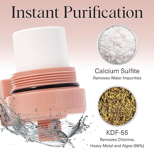 Kitsch Shower Head Filter For Hard Water – Water Softener & Removes Heavy Metals – Shower Filter Softer Skin & Hair, Bathroom Accessories - Terracotta