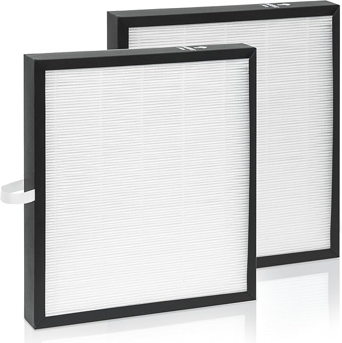2 Pack KJ217 Air Purifier Filter Replacement, Compatible with MOOKA KJ217 Air Purifier, 3-in-1 True HEPA Filter, High-Efficiency Activated Carbon Filter
