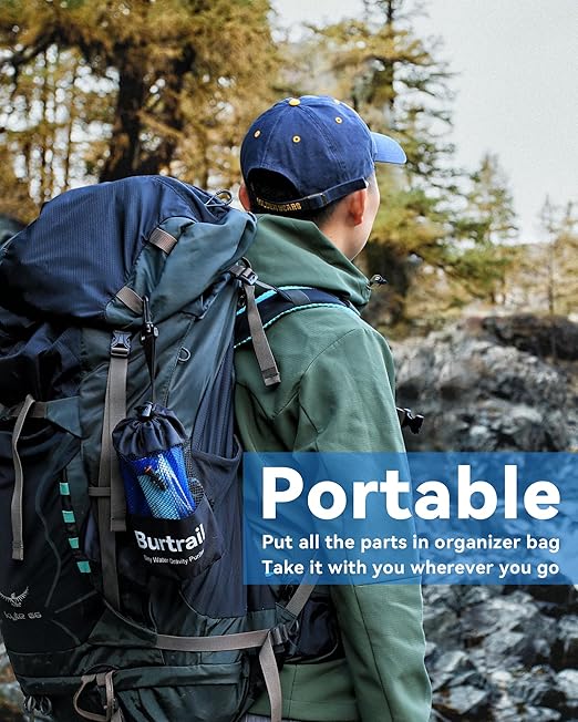 Gravity-Fed Water Filtration System, Portable Gravity Water Filter Camping, Hiking, Backpacking & Emergency Preparedness Water Purifier Survival, 0.01 Micron Water Filter Straw & 3L Bag