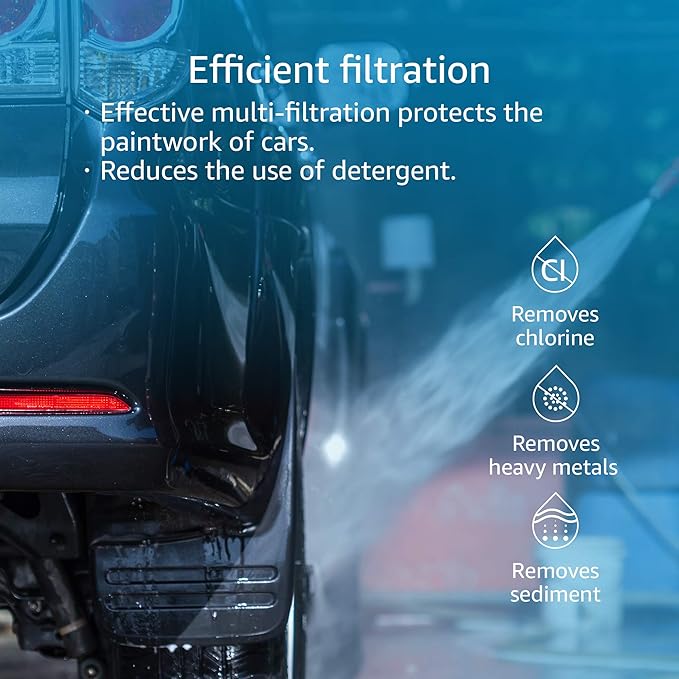 AQUA CREST Inline Water Filter, Dedicated for Car Washing, Yard Cleaning, Reduce Hard Water Spots, Soften Water, Upgraded Formula with 1 Flexible Hose Protector