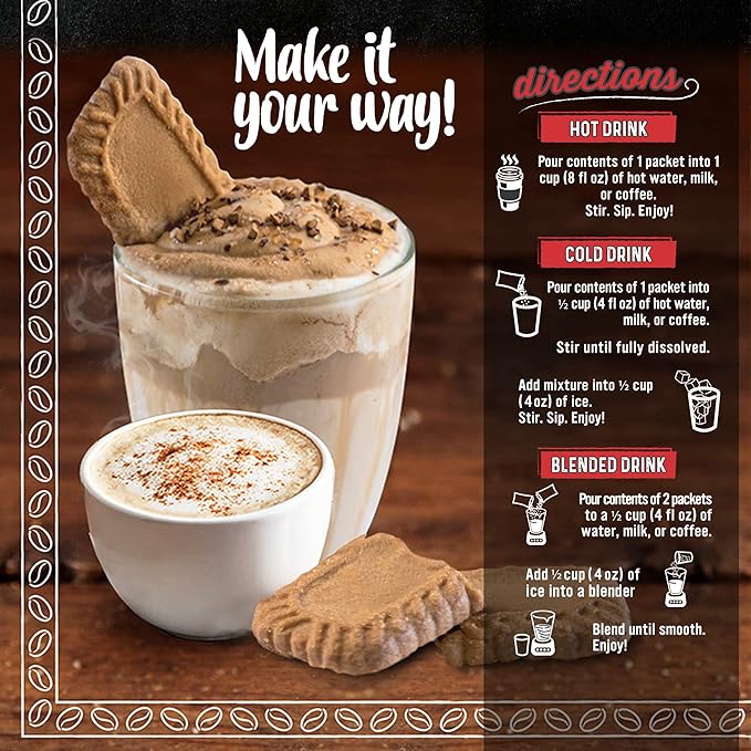 The Frozen Bean - Hazelnut Frappe & Latte Instant Mix with Arabica Coffee, Double Caffiene, Low Sugar - for Hot, Iced, or Frappuccino-Style Blended Drinks - (20) 0.53oz Single Serve Sticks