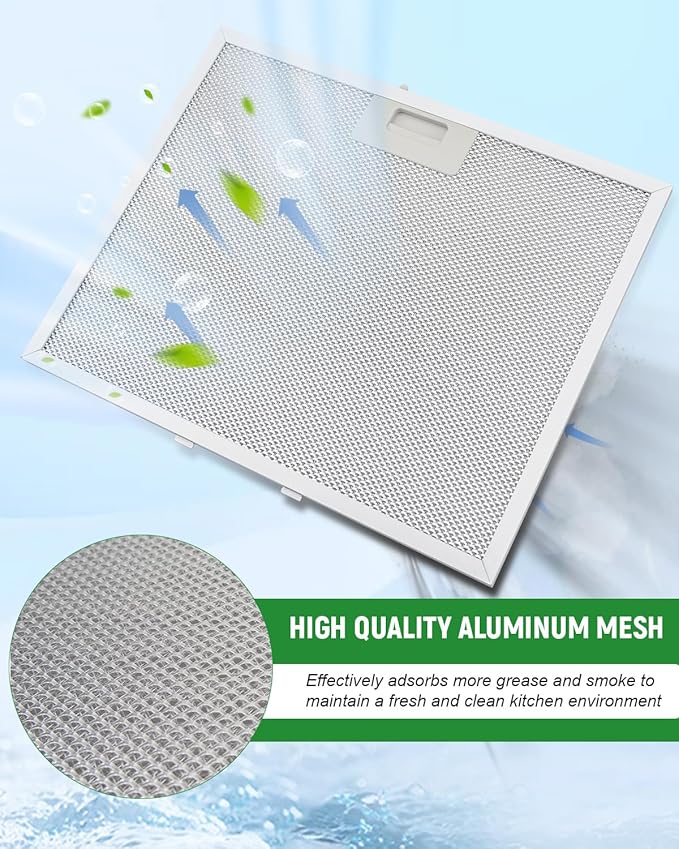 2 Pcs WB02X11011 Range Hood Grease Filter Replacement Fit for GE JV636H1SS JV636H2SS JV536H1SS JV536H2SS JV535H1WW JV635H1BB JV635H2CC Size 14-1/2 x 11-5/8 Inches