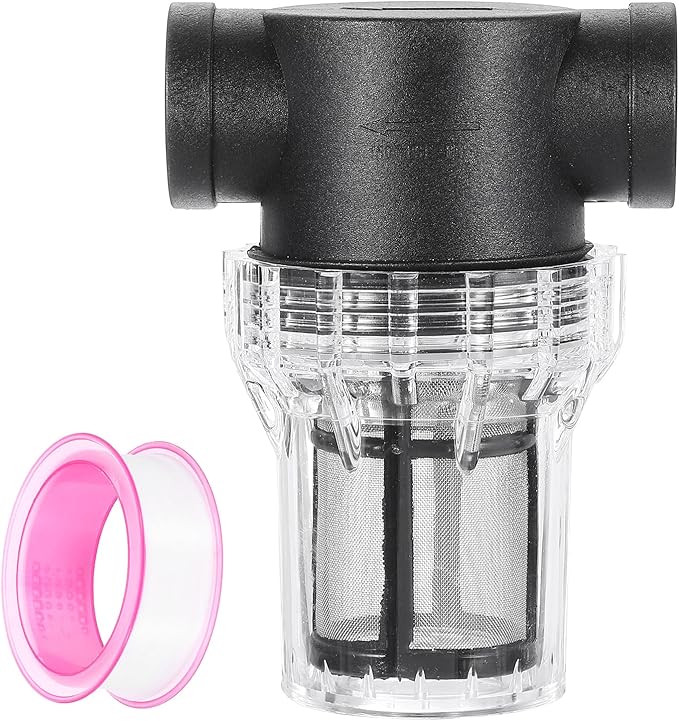 uxcell Pressure Washer Filter 3/4" NPT Female Thread, Inline Mesh Strainer Attachment, Stainless Steel Screen with Sealant Tape for Outdoor Gardening Inlet Water (Size:100 Mesh)
