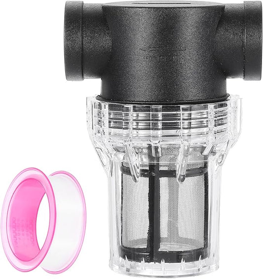 uxcell Pressure Washer Filter 3/4" NPT Female Thread, Inline Mesh Strainer Attachment, Stainless Steel Screen with Sealant Tape for Outdoor Gardening Inlet Water (Size:100 Mesh)