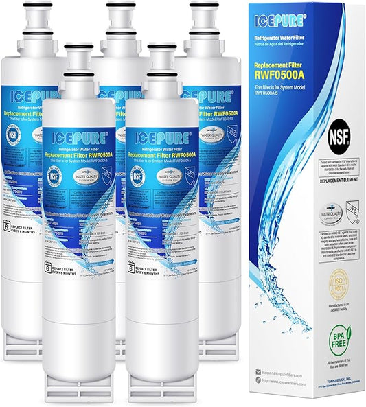 ICEPURE 4396508 Refrigerator Water Filter Replacement for Whirlpool EDR5RXD1, EveryDrop Filter 5, PUR W10186668, NLC240V, 4396510, 4396508P, 4392857, RWF0500A 5PACK
