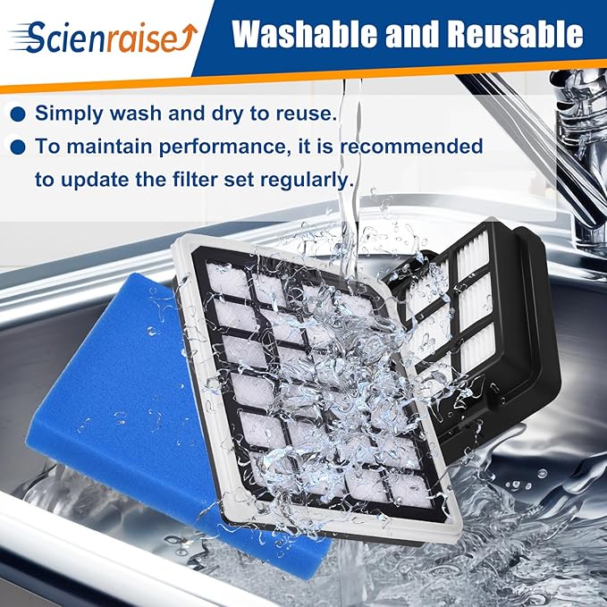 NEN186BL Replacment Filter Compatible with Eureka NEN180 NEN186BL Bagless Canister Vacuum Cleaner, 1 HEPA Filters & 1 Dust Cup Filters Element, 2 Pack