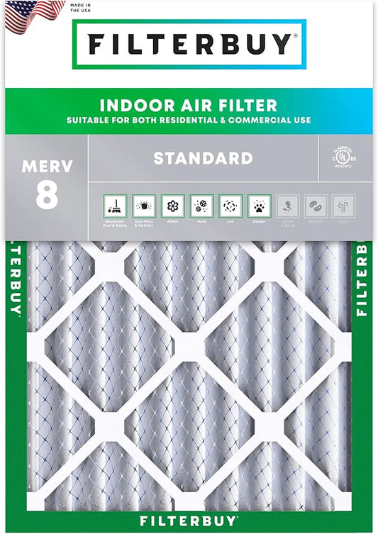 Filterbuy 20x23x4 Air Filter MERV 8 (MPR 700) Dust Defense Replacement (1-Pack), Electrostatic Pleated HVAC AC Furnace Filters, Made in USA (Actual Size: 19.50 x 22.50 x 3.63)