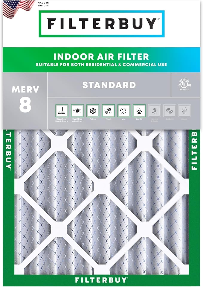 Filterbuy 21.5x26x4 Air Filter MERV 8 (MPR 700) Dust Defense Replacement (1-Pack), Electrostatic Pleated HVAC AC Furnace Filters, Made in USA (Actual Size: 21.50 x 26.00 x 3.63)