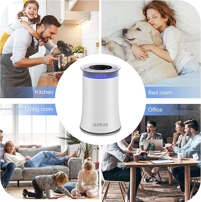 AZEUS Air Purifier for Home Pets Hair Dust in Bedroom Up Top 843 ft² H13 True HEPA Filter, 25db Filtration System Cleaner Odor Eliminators, Ozone Free, Remove 99.97% Dust Smoke VOCs