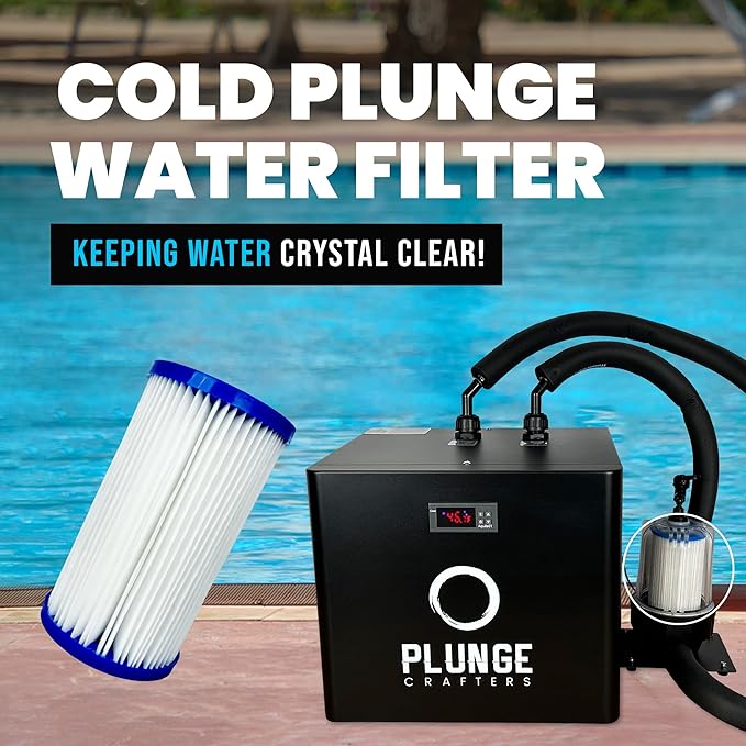 Cold Plunge Water Filter Cartridges, 20 Micron Sediment Filters, 5” Universal Fit (2.5” x 5”), Compatible with Cold Plunge Chillers & Whole Home Systems, Pack of 6