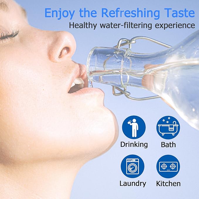 5-stage 75G GPD Reverse Osmosis System Replacement Filter Set 1-Year, Under Sink RO Water Filter System Kit Compatible with Most 10" Water Filtration System, 1/4" Output.