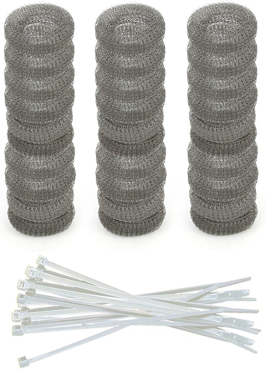 Washing Machine Lint Trap – Stainless Steel Hose Filter, Mesh Drain Catcher, Washer Sock Lint Remover, Rust-Free Snare Laundry Filter with Nylon Cable Ties, 29cmx6.5cm – 30-Pack