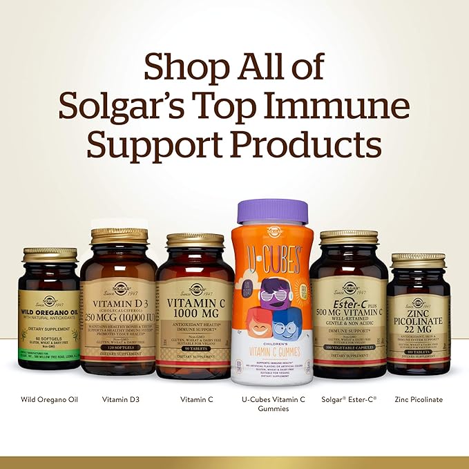 Solgar Vitamin C 1000 mg, 250 Vegetable Capsules - Antioxidant & Immune Support - Overall Health - Healthy Skin & Joints - Bioflavonoids Supplement - Non GMO, Vegan, Gluten No, Kosher - 250 Servings