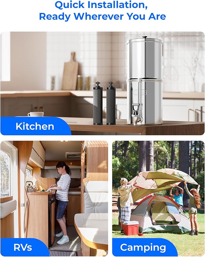 [New Upgraded Ultrafiltration] Waterdrop Black Water Filter, Replacement for Berkey® BB9-2® Black Purification Elements, Berkey® Gravity Water Filter System, 2 Pack