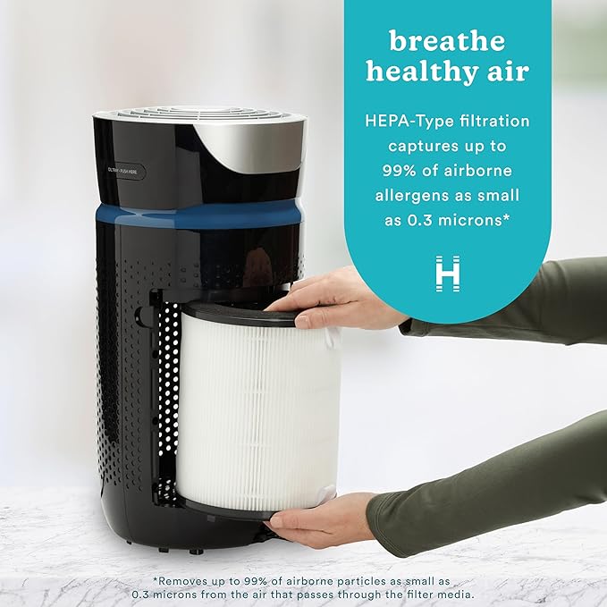Homedics TotalClean 3-in-1 HEPA-Type Air Purifier Filter Replacement, Works with Homedics AP-T20, AP-T20WT and AP-T22 Air Purifiers, Captures Microscopic Airborne Particles
