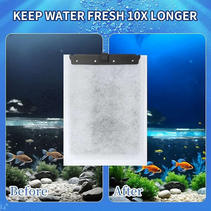 10Pack Large Aquarium Filter Cartridge for Whisper Bio-Bag Power Filters, Replacement Filter Cartridges for Whisper 20i/40i IQ20/30/45/60 PF20/30/40/60 Power Filters