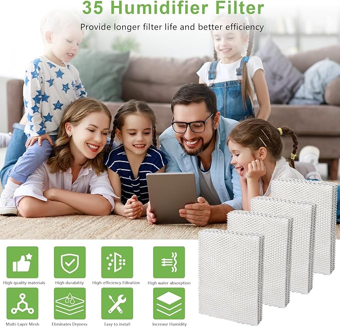 Alocs 35 Water Panel Humidifier Filter Replacement for April.aire 600 600A 600M 700 700A 700M 760 760A 768 300 350 360 560 560A 568 Whole House Humidifier 10" x 13" (4 Pack)