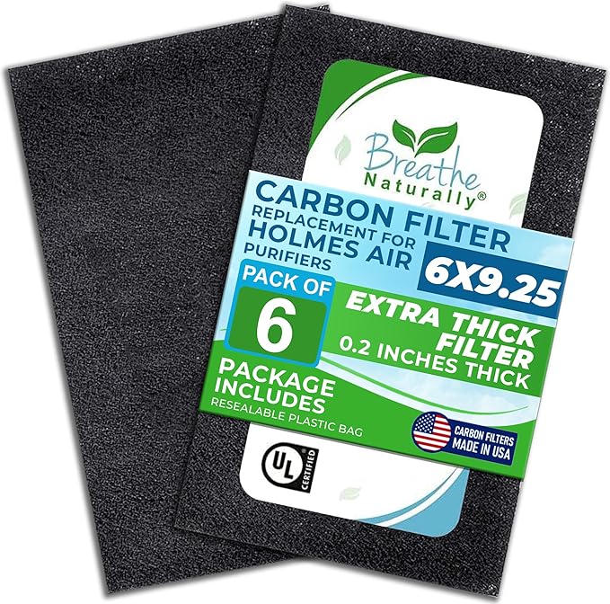 Breathe Naturally - Hapf600 HEPA Carbon Filter Replacement for Holmes Air Purifiers - High Efficiency Carbon Air Cleaner Filters - Compatible with Holmes HAPF600 Series - (2 Pack Carbon Filter C)