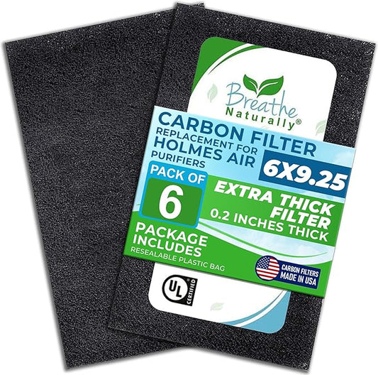 Breathe Naturally - Hapf600 HEPA Carbon Filter Replacement for Holmes Air Purifiers - High Efficiency Carbon Air Cleaner Filters - Compatible with Holmes HAPF600 Series - (2 Pack Carbon Filter C)
