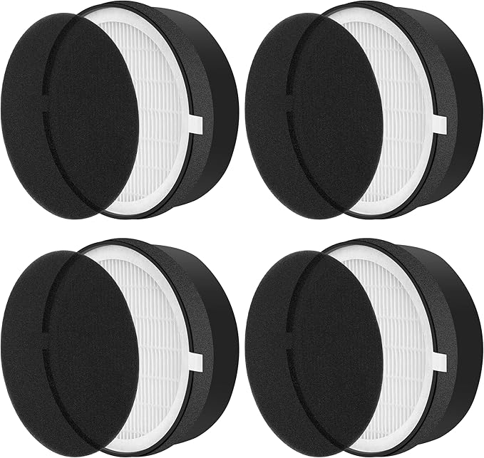 APPLIANCEMATES LV H132 Replacement Filter for LEVOIT LV-H132 Air Purifier, 3-in-1 H13 True HEPA Filter Replacement LV-H132, LV-H132-RF, 4 Pack