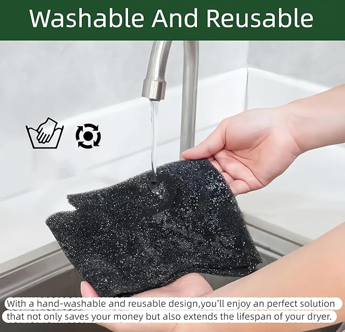 WH01X35719 Lint Filter, 4 PCS GE Washer Dryer Combo with 2 Dryer Vent Brush - Hand Washable and Reusable Lint Filter for Ge Washer Dryer Filter - for Models: PFQ97HSPVDS (style 1)