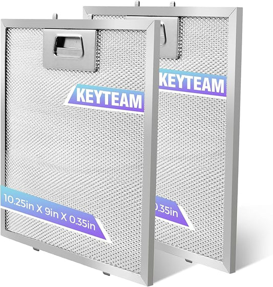 2 Pack-S97018029 Range Hood Filter Replacement, Upgraded Stainless steel frame and Locking clips,5-Layer Aluminum Mesh Hood Vent Grease Filter for Broan B5 Series, Alternative 1932913, 9"x10.25"x0.35"