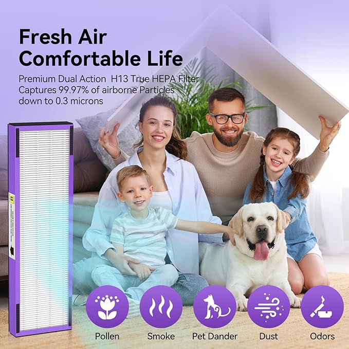 4 Pack FLT4850PT HEPA Filter B Pet Replacement Compatible with G-Guardian Air Purifier AC4825 AC4825E AC4850PT AC4300 AC4800 AC4900 AC4850,4 H13 True HEPA Filters & 10 Activated Carbon Pre-Filters