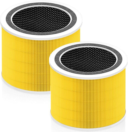 Core 200S Pet Care Replacement Filter Compatible with LEVOIT Core 200S and LEVOIT Core 200S Smart WiFi Air Purifier, 3-in-1 H13 True HEPA Activated Carbon Filter, Core 200S-RF, Yellow, 2 Pack