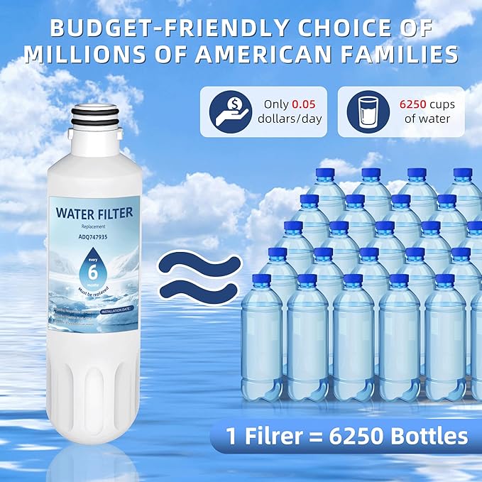 LT1000P ADQ747935 Water Filter LT1000P Replacement for LG LT1000P®/PC/PCS ThinQ® Water Filter,AGF80300704,LMXS28626S,LFXS26973S,LRFLC2706S,LRFS28XBS,LFXC22526S