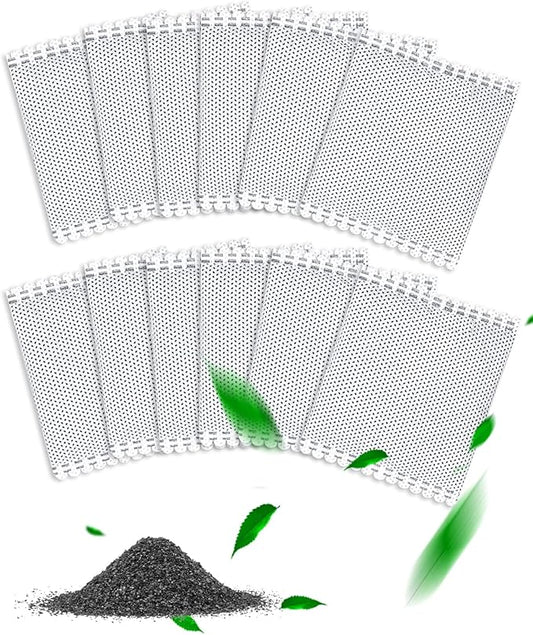 12PCS Activated Charcoal Odor Absorber Compatible with OKSOTY Stainless Steel Litter Box Deodorizer, Compatible with PuraMAX Self Cleaning Litter Boxes, Cat Litter Smell Eliminator Filter