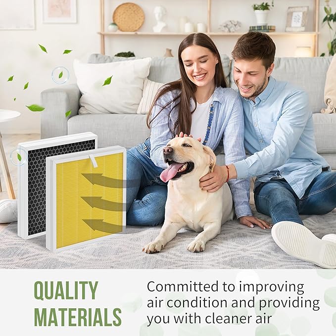 [Pet Version]-G3 H13 HEPA Replacement Filter Compatible with AMEIFU G3 Air Puri-fier (Sferf-30) and VEWIOR A3 Air Puri-fier, G3 H13 HEPA Filter with 3-IN-1 High-Efficiency Filtration, 2-Pack