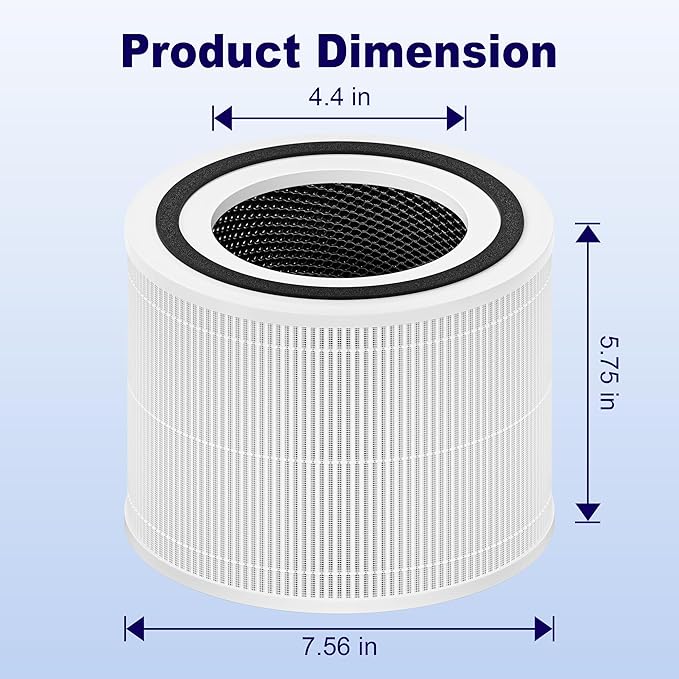 240 True HEPA Replacement Filter 14 Compatible with Puroair 240 Air Purifier, 3-in-1 High-Efficiency HP-14 True HEPA with Activated Carbon Filter, 2 Pack, White