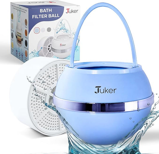JUKER Bath Water Filter for Tub - 8 Stages-Bathtub Water Filter Removes Hundreds of Contaminants- Hard Water Softener- Improves Your Bath water for Healthier Skin, Hair and Nails Condition - Pantone