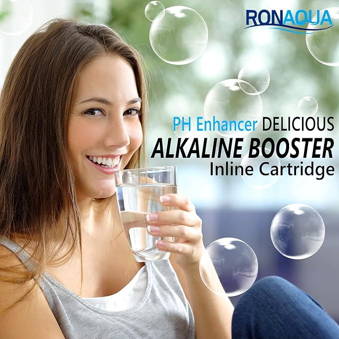 10-inch Universal Alkaline in-line Water Replacement Filter - PH Enhancer, and Re-Mineralizer – Post Filter for Under-Sink or Reverse Osmosis System - Restore Essential Minerals
