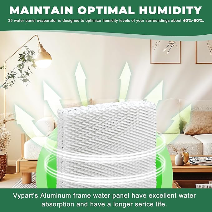 35 Water Panel Humidifier Filter Replacement for Apr Ilaire 600/700 Series – Reinforced Aluminum Mesh,Compatible with 300/350/560/760A – Model #35 Evaporator Pad for Whole House Humidifiers