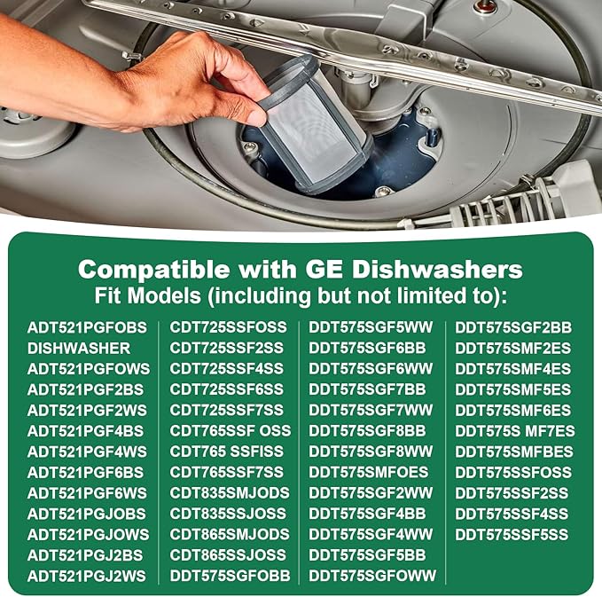 WD49X24057 Dishwasher Ultra Fine Filter Kit with GE Dishwashers, Fine Filter Kit Replace Part WD12X10416 WD12X21976 WD12X22560 WD12X20107 WD12X23736 WD12X21676 WD12X20340 WD12X20549