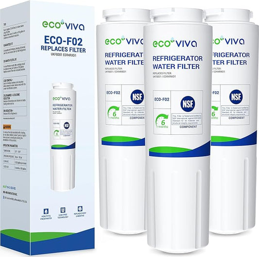 UKF8001 Refrigerator Water Filter 4, Replacement for Whirlpool EDR4RXD1, MAYTAG UKF8001AXX, UKF8001AXX-200, 4396395, Kenmore 46-9006, Viking WF295, Puriclean II, RWF0900A, 3 Pack