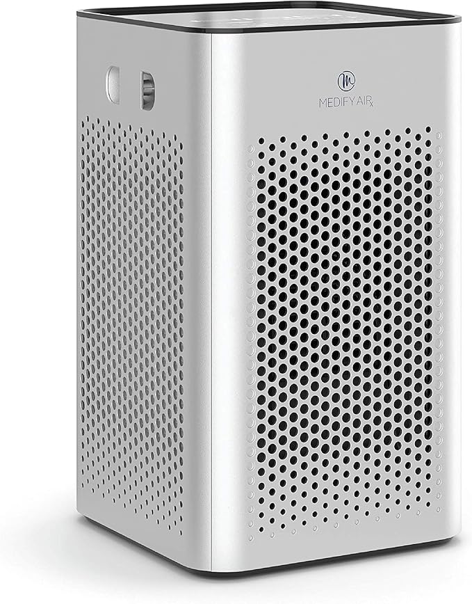 Medify MA-25 Air Purifier with True HEPA H13 Filter | 825 ft² Coverage in 1hr for Allergens, Smoke, Wildfires, Odors, Pollen, Pet Dander | Removal to 0.1 Microns | Silver, 1-Pack