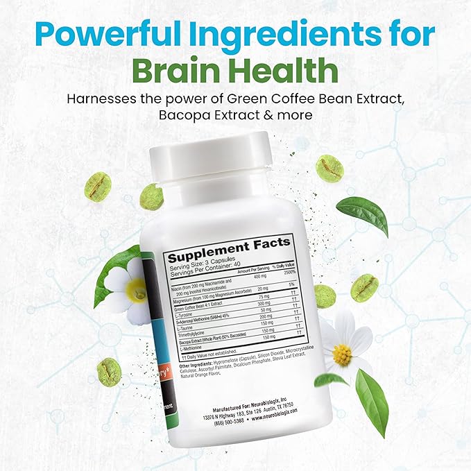 Full Focus™ 120 Capsules – Comprehensive Brain Supplement for Optimal Cognition, Brain Focus and Memory – Brain Support Supplement to Promote Enhanced Mood, Relaxation, Dopamine Balance and More