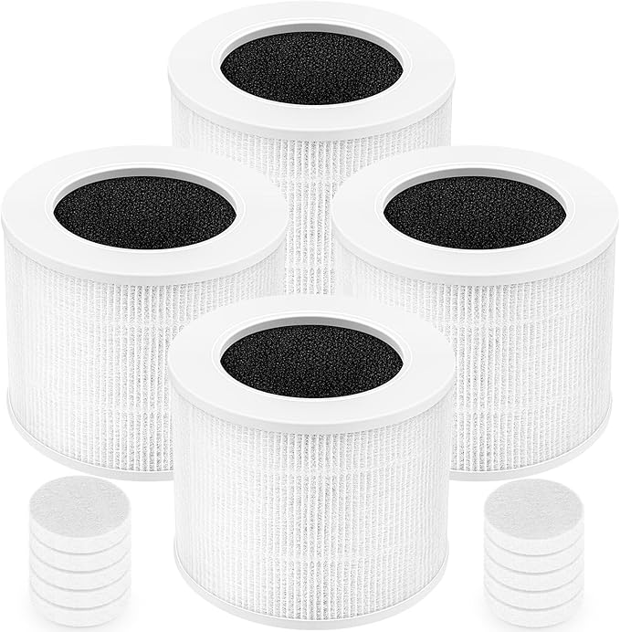 Core Mini Replacement Filter Compatible With LEVOIT Core Mini-P Air Purifier, 3-IN-1 Hepa Air Filter, Core Mini-RF Filter With 10 Pack Aroma Pads, 4 Packs