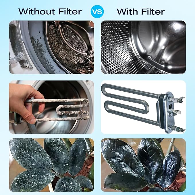 H&G Lifestyles Inline Sediment Anti-Scale Filter, Water Hose Filter, Reduce Water Hardness,with 3/4" GHT Prevents Scale Build Up On Washing Machine Water Heater Patio Swamp Cooler and Plant 2 Packs