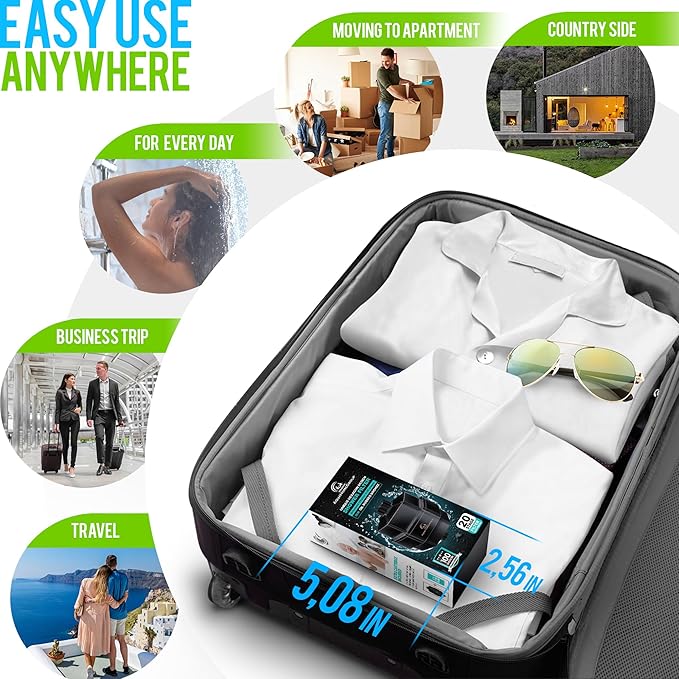 AquaHomeGroup 20 Stage Shower Filter for Hard Water - High Output Universal Shower Head Filter for Chlorine, Fluoride, Heavy Metals - Vitamin C E Shower Water Filter for Hair and Skin (Bronze Black)