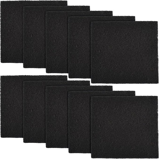 10 Pack Cat Litter Box Charcoal Filters Replacement Carbon Odor Filters 6Inch x 6.5Inch Hooded Cat Litter Boxes and Pans