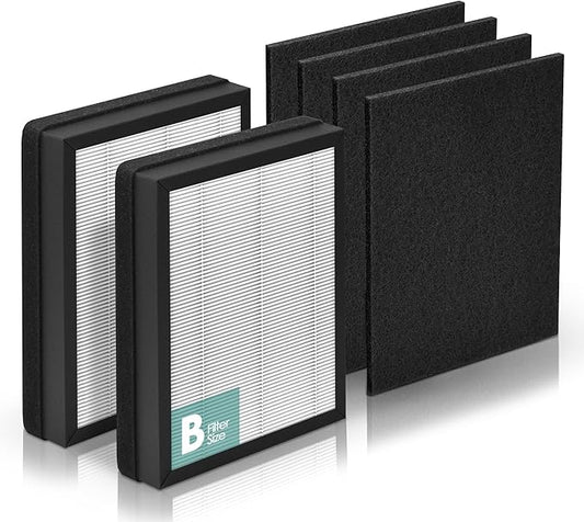 Idylis Air Purifier Replacement Filter B for Filtrete and Idylis IAP-10-050 IAP-10-125 IAP-10-150 AC-2125 AC-2126 IAPC-40-140 Air Purifier with Idylis Filters IAF-H-100B, 2 Filter & 4 Carbon PreFilter